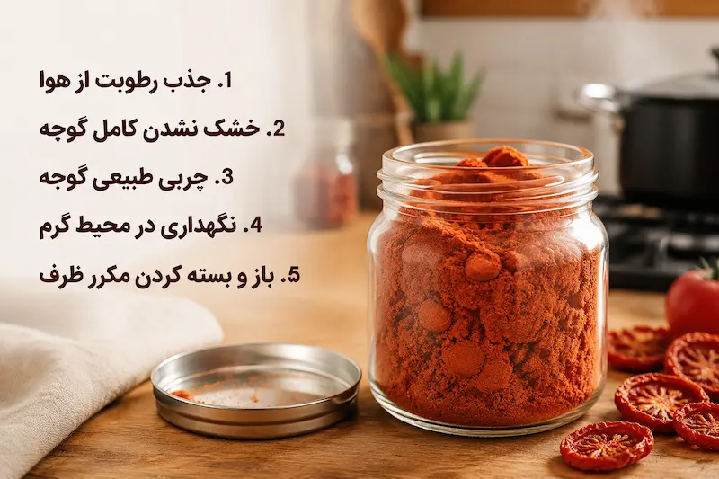 مهم‌ترین علت‌های گلوله شدن پودر گوجه