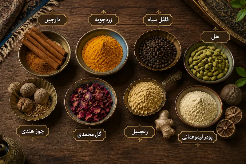 ترکیبات ادویه مخصوص قیمه نذری