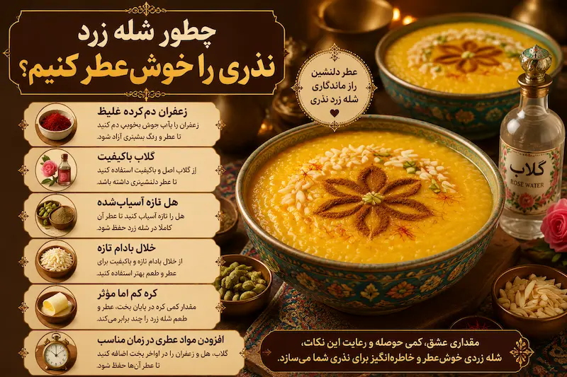 خوش‌عطر شدن شله زرد نذری