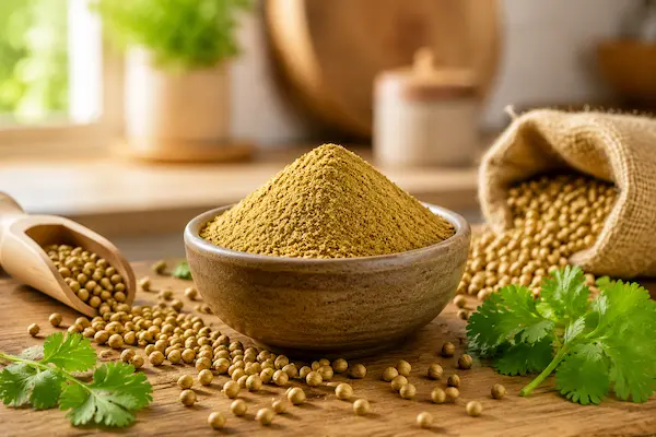 پودر گشنیز چیست و برای چی خوبه؟ کاربرد، طرز تهیه، قیمت و موارد استفاده در غذا
