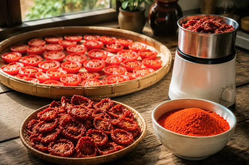 طرز تهیه پودر گوجه در خانه