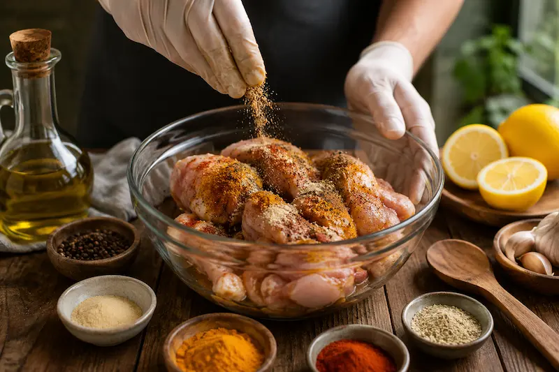 روش استفاده از ادویه برای مرغ