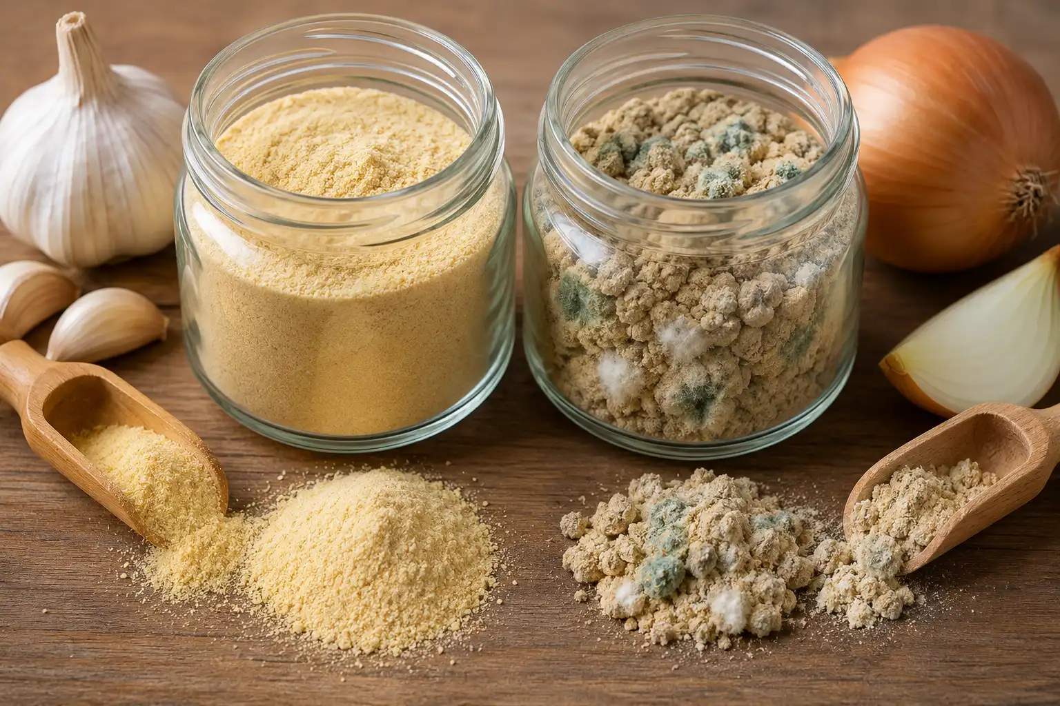 علت کپک زدن و چسبندگی پودر سیر و پیاز چیست؟