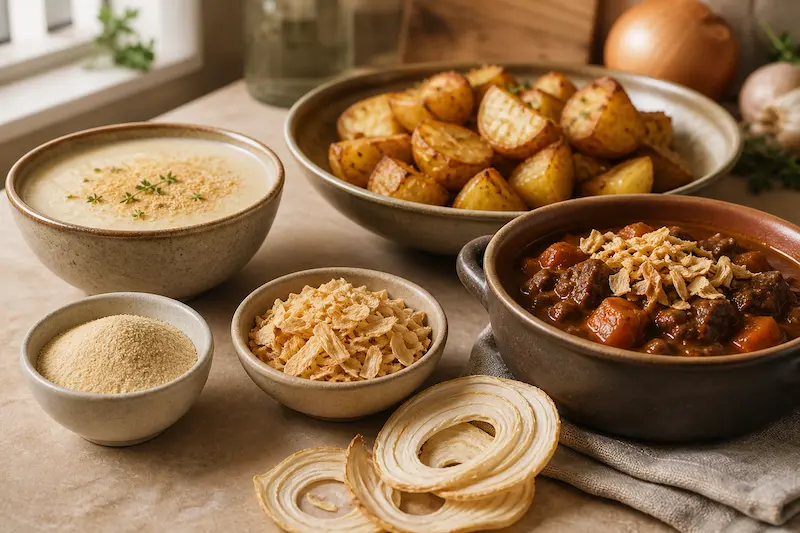  کاربرد پودر پیاز و پیاز خشک در آشپزی