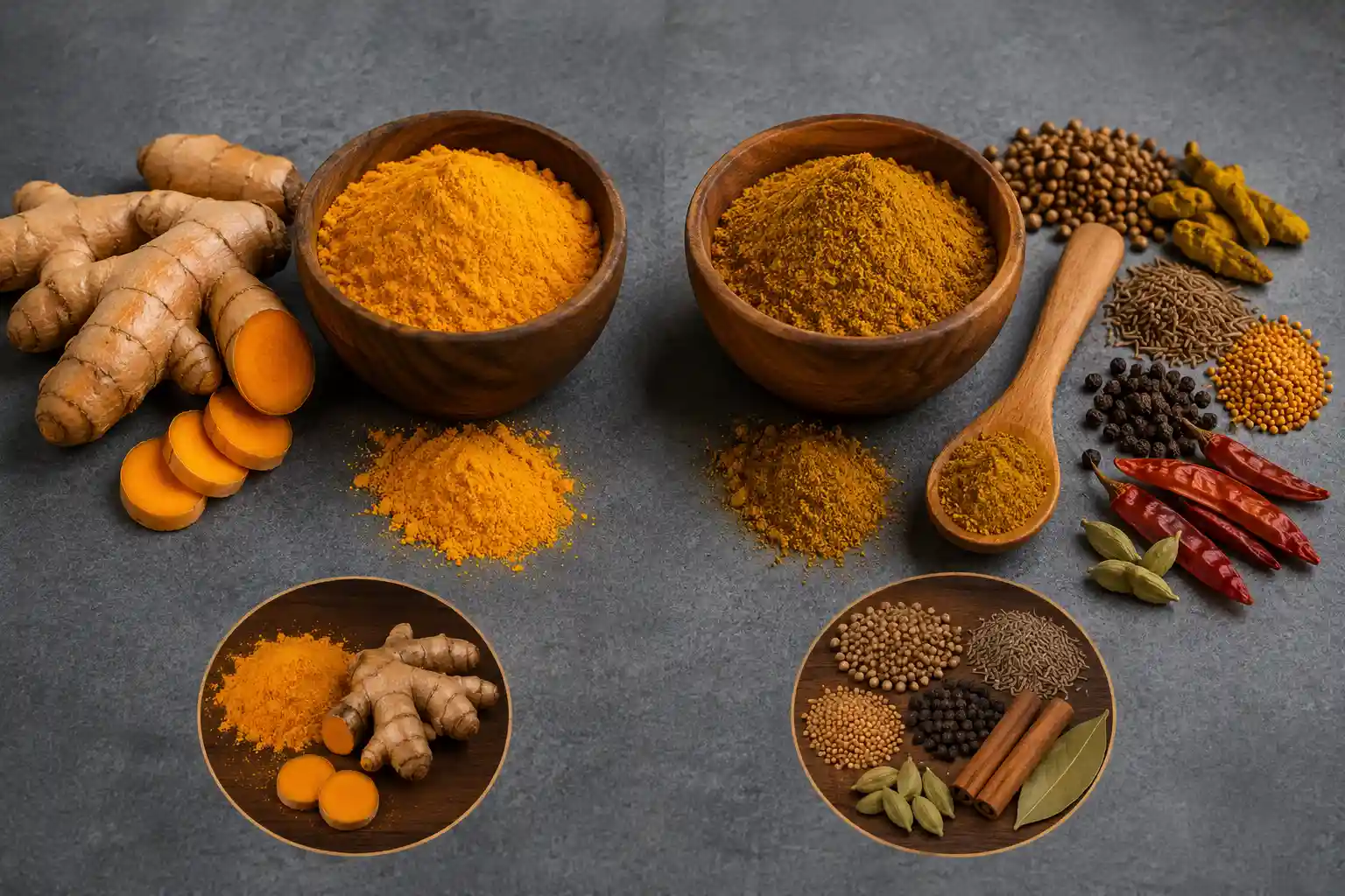 فرق زردچوبه و ادویه کاری چیست؟ ترکیبات و موارد مصرف