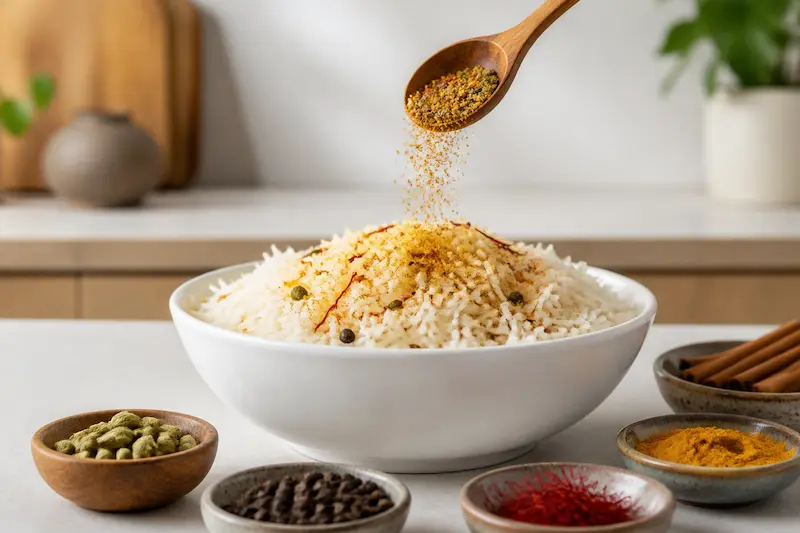 استفاده از ادویه برنج
