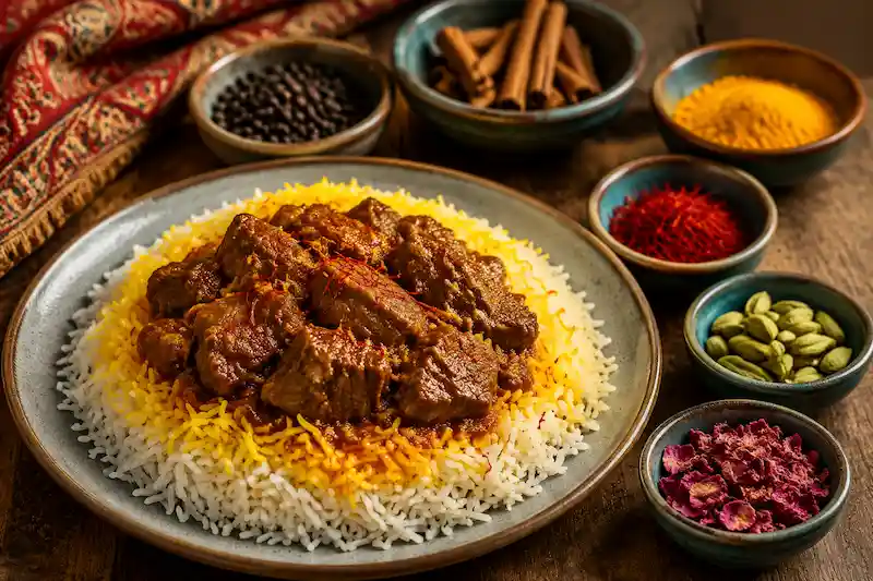 ادویه چلو گوشت چیست؟ ترکیبات اصلی
