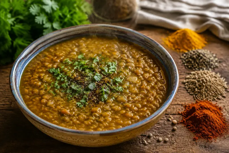 طرز تهیه عدسی خوشمزه و لعابدار + ادویه‌های خوش‌طعم